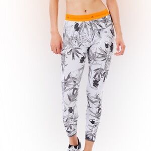 Adidas by Stella McCartney | Black and White Leaf Print Leggings